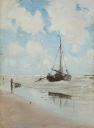 Barco de pesca en la playa