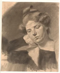 Retrato de Kathrine (Ketty) Mathilde Antonia Nielsen, nacida Rask. (nacida en 1878, casada con el escultor Kai Nielsen en su primer matrimonio)
