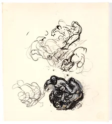 Estudios para "Dos mujeres peleando por un hombre"