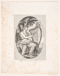 Mujer tocando el arpa