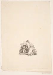 Dama sentada y Amorin