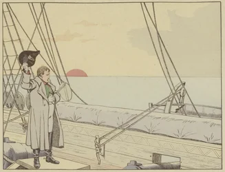 Napoleón a bordo del HMS Bellerophon después de haberse rendido a los británicos, 15 de julio de 1815