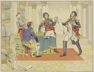 Napoleón recompensando al Mariscal Lefevre haciéndolo Duque de Danzig después de su captura de la ciudad de los prusianos, 24 de mayo de 1807