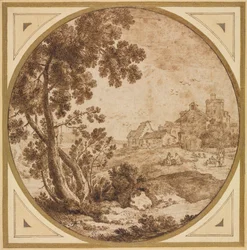 Paisaje con Edificios y Figuras, segunda mitad del siglo XVII