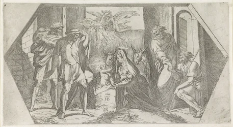 Adoración de los pastores Pinturas en la Logia de Rafael (título de la serie)