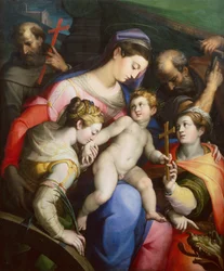 La Sagrada Familia con Santa Margarita, Santa Catalina y San Francisco