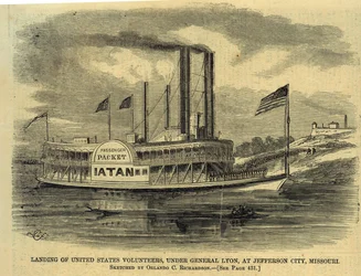 Desembarco de Voluntarios de los Estados Unidos, bajo el General Lyon, en Jefferson City, Missouri