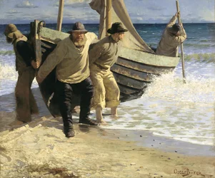 Lanzando el bote. Skagen