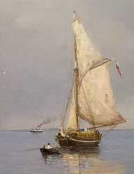 Día de verano frente al puerto de Oscar Kleineh (1846-1919), Finlandia
