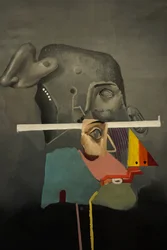 Detalle de Silly, 2021-24 (óleo sobre lino)