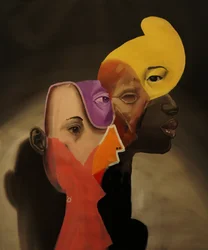 Kaleidoscope Of Identities, 2023 (óleo y pintura en aerosol sobre lino)