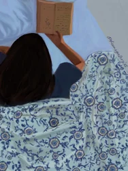 Acogedora lectura en la cama