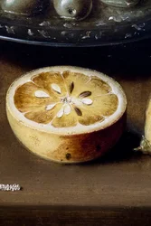 Bodegón con ostras y pastelería