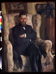 ""Retrato del coleccionista de arte Alexis (AA) Bakhrushin (1865-1929)"" (Retrato del coleccionista Alexey A. Bakhrushin) Pintura de Osip Emmanuilovich Braz (1872-1936) 1904 Museo Estatal de Arte de Tula (Toula)