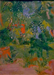 Casa roja en el verde