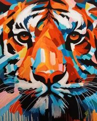 Tigre abstracto y colorido