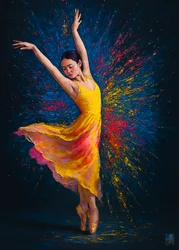Bailarina de ballet llena de color