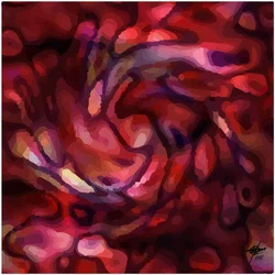 Flujo carmesí abstracto y vibrante