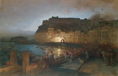 Fuegos artificiales en Nápoles, 1875