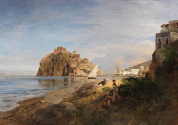 Oswald Achenbach Ischia con vista del Castello Aragonese 1880