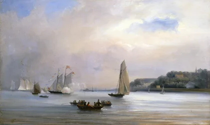 The Anglo-American Yacht Race alrededor de la Isla de Wight, 22 de agosto de 1851 (óleo sobre lienzo)