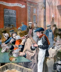 Caridad de los estudiantes, la cocina de sopa en Butte-aux-Cailles, París, 1894