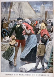 Salida de los barcos de pesca de bacalao de Dunkerque, 1900
