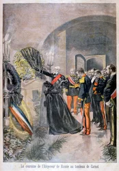 Emperador de Rusia en la tumba de Cornot, 1896