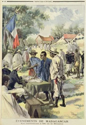 Reclutando Nativos en la Isla de La Reunión, de Le Petit Journal, 10 de febrero de 1895