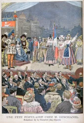 Fiesta popular con Paul Deschanel, Presidente de Francia, 1900