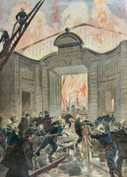 Bomberos luchando contra las llamas