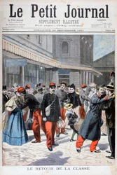 Soldados franceses regresando a casa, Francia, 1897
