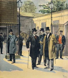 La Cámara de Diputados, retratos de Paul de Cassagnac , Lucien Millevoye y Paul Deroulede en 1898 (Grabado)