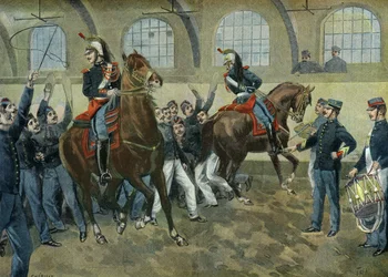 La Guardia Republicana entrena a sus caballos para hacer frente al ruido y a las multitudes, París