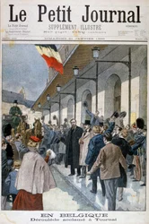 Paul Déroulède llegando al exilio en Tournai, Bélgica