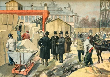 El Príncipe de Gales visita las obras de la Exposición de París de 1900