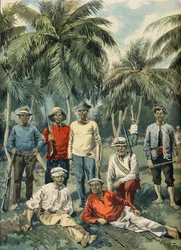 retrato de insurgentes cubanos, guerra hispano-americana en 1898 (Grabado)