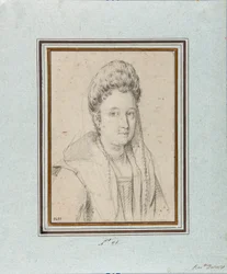 Retrato de Costanza Sforza di Santa Flora (1550-1617), Duquesa de Sora y esposa de Giacomo Boncompagni. Dibujo de Ottavio Leoni (1578-1630)