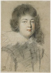 Retrato de un adolescente, 1621 (tiza roja, negra y blanca sobre papel marrón descolorido)