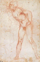 Estudio de un desnudo masculino girado a la izquierda