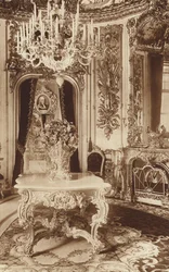 Castillo de Linderhof del rey de Baviera, comedor con ¡Tischlein deck dich!