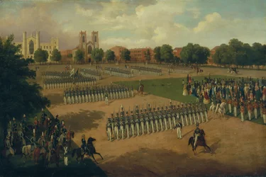 Séptimo Regimiento en revisión, Washington Square, Nueva York, 1851