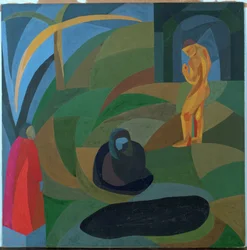 Composición con tres personas (gouache)