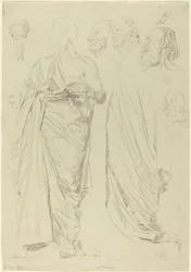 Estudios de hombres en togas [recto]