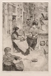 Grabados de Venecia: Ensartadores de cuentas, 1882