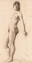 Modelo desnuda de pie