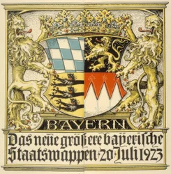 El nuevo escudo de armas bávaro más grande, 20 de julio de 1923