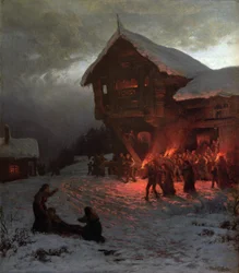 Lucha en una fiesta de Navidad