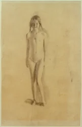 Niña desnuda con medallón