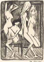 Tres chicas frente a un espejo